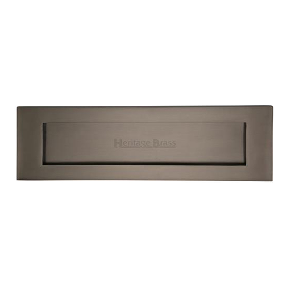 V850 406-MB • 411 x 129mm • Matt Bronze • Heritage Brass Victorian Sprung Flap Letter Plate